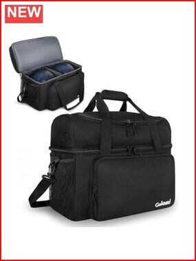 2 Ball Bowling Bag with Ball Holder Fits Shoes Up to Mens Size 16